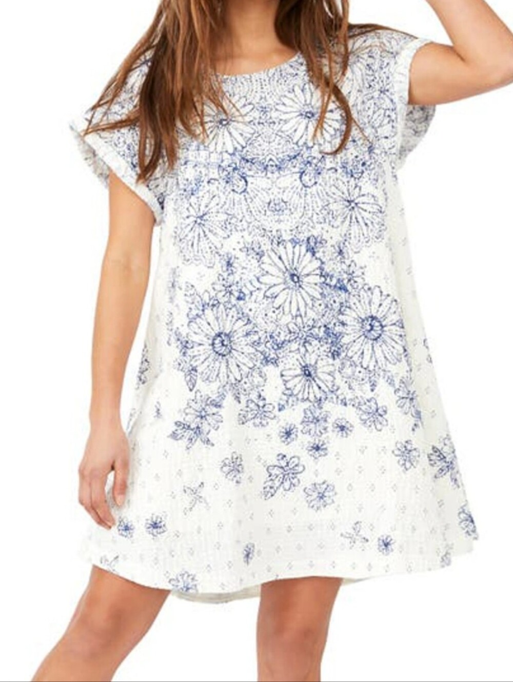 Free People Pinwheel Mini Swing Dress Open Back Adjustable